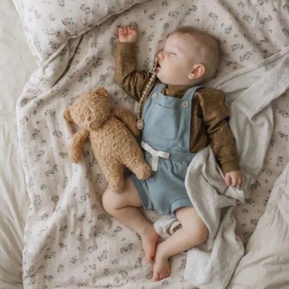 Jamie Kay Mason organic Cotton Playsuit One Piece Jumper in Lake Sea Green - Picture 3 of 10